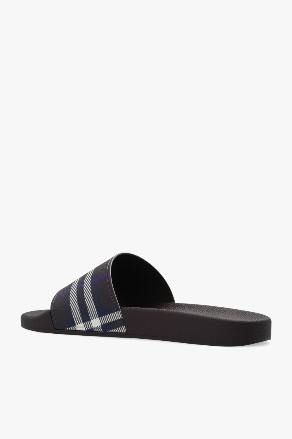 Burberry Location Print T shirt SchaferandweinerShops Italy Purple Furley slides with logo Burberry